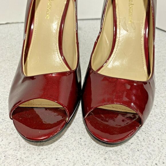 Enzo Angiolini Mistle high heel open peep toe pumps dressy stilettos red US 9M - Picture 6 of 10